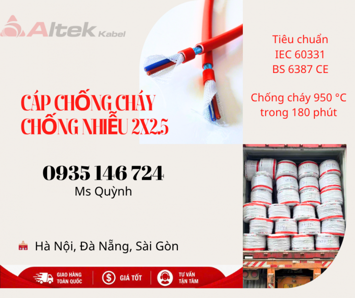 Cáp Chống Cháy Chống Nhiễu Altek Kabel Giá Tốt Dùng Cho Hệ Thống Báo Cháy