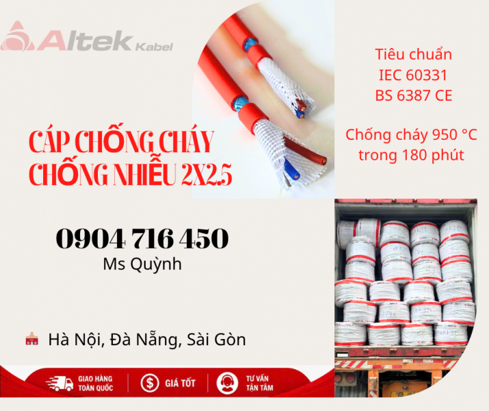 Cáp Chống Cháy Chống Nhiễu Altek Kabel Giá Tốt Dùng Cho Hệ Thống Báo Cháy