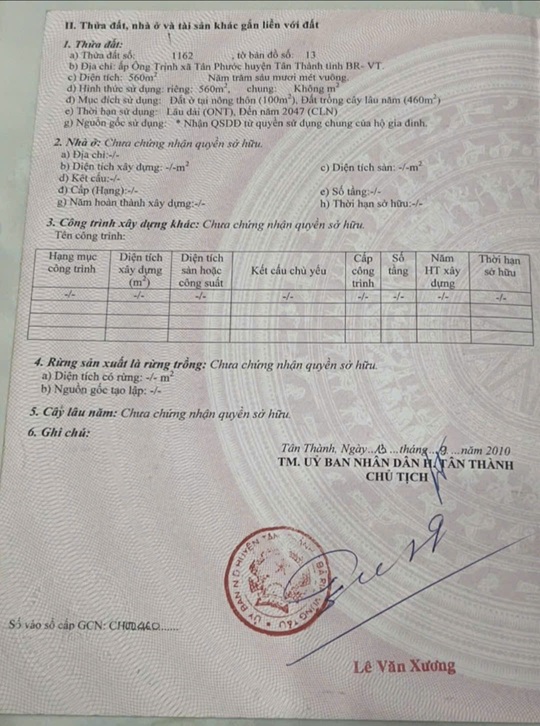 ĐẦU TƯ LÀ SINH LỜI - CHÍNH CHỦ Cần Bán Lô Đất Đẹp chưa qua đầu tư tại P. Tân Phước, Tp Phú Mỹ, BRVT