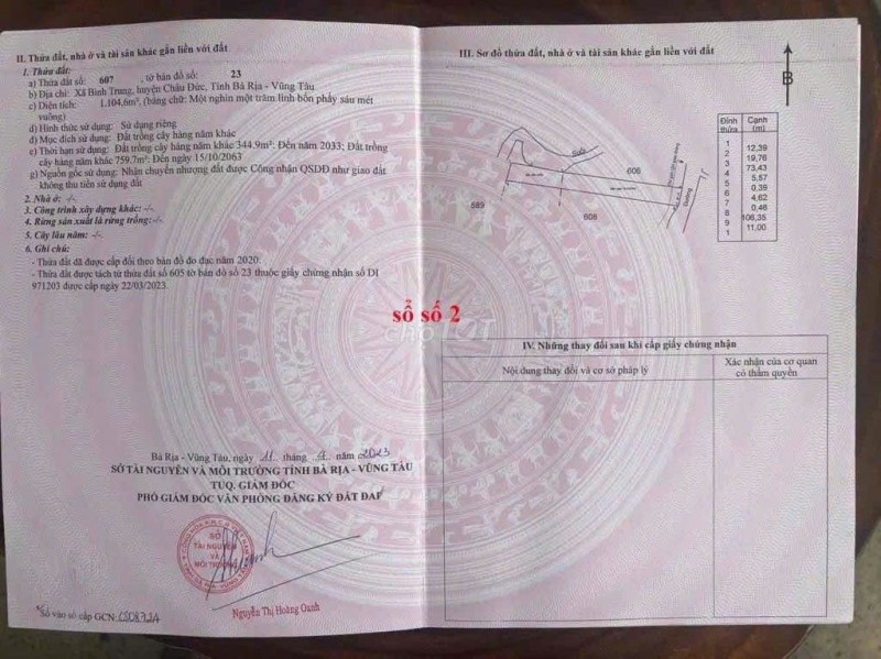 Mình chính chủ cần bán lô đất sào mặt tiền đường nhựa xã Bình Trung, Châu Đức, Vũng Tàu