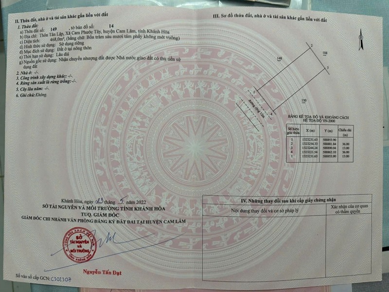 ĐẤT ĐẸP - GIÁ TỐT - Bán GẤP Lô Đất Tiềm Năng Tại xã Cam Phước Tây, Cam Lâm, Khánh Hòa
