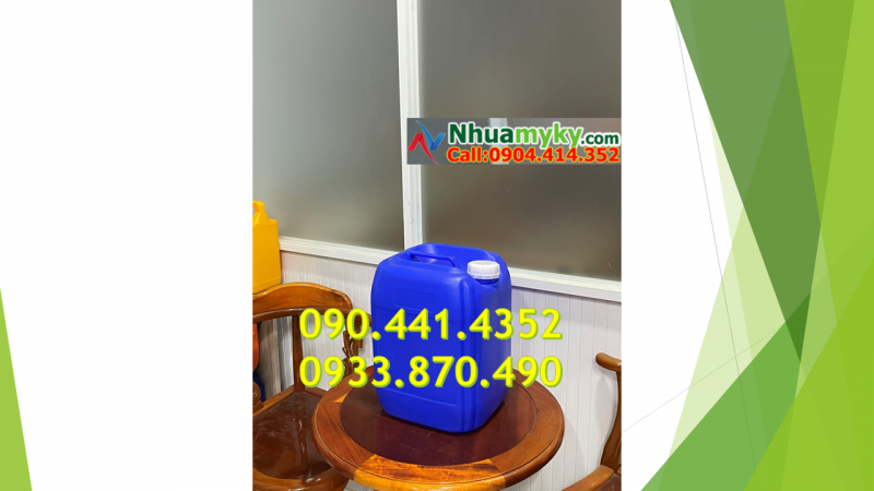 Can nhựa 25 lít xanh dày, vỏ thùng nhựa 20 lít đựng hóa chất tẩy đa năng 