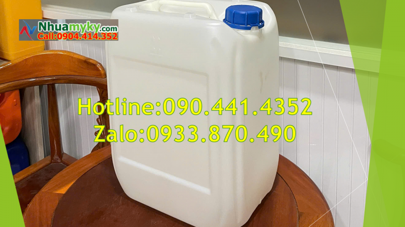 Can nhựa 10 lít trắng trong, can nhựa 20 lít trắng trong đựng hóa chất