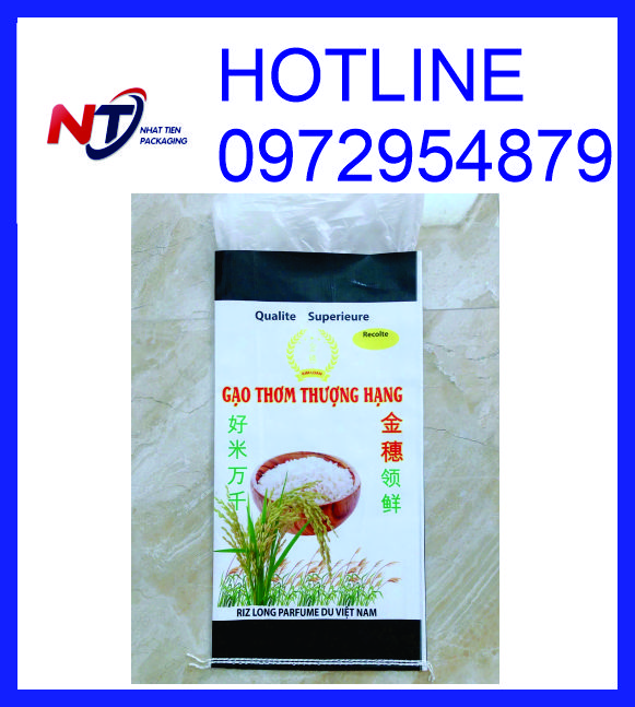 Bao PP dệt ghép màng OPP đựng gạo