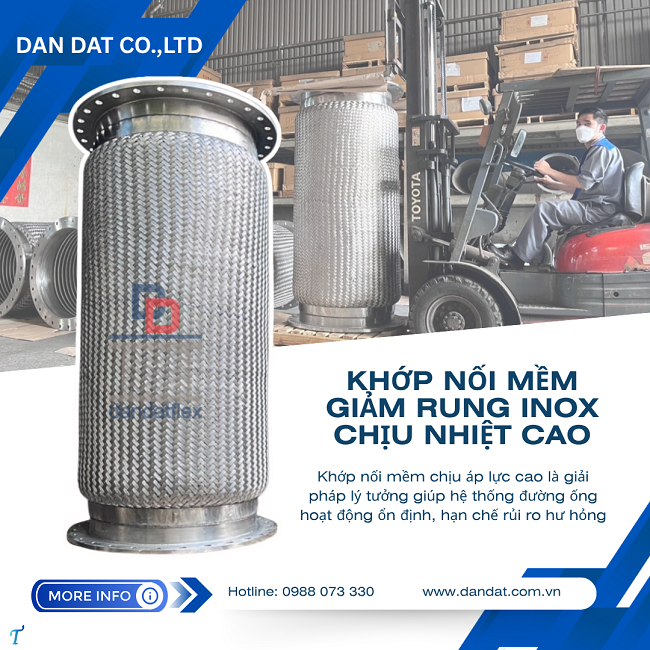 Khớp nối mềm inox/ Khớp nối mềm nối bích/ khớp nối chống rung inox nối bích