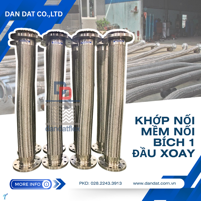 Khớp nối mềm inox/ Khớp nối mềm nối bích/ khớp nối chống rung inox nối bích