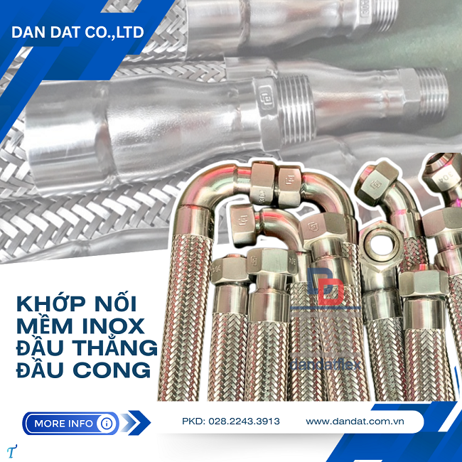 Khớp nối mềm nối ren, khớp nối mềm rắc co vi sinh, khớp nối mềm nối ren công nghiệp