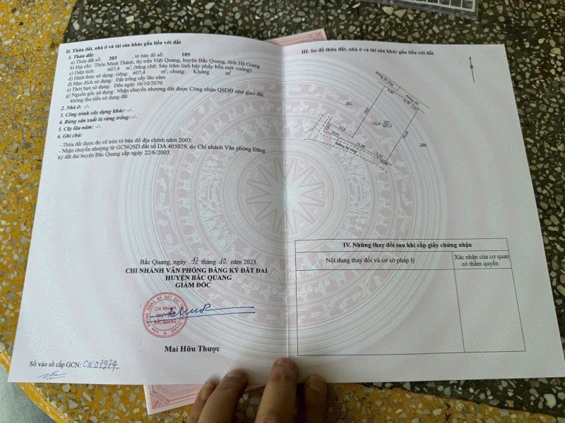 CHÍNH CHỦ CẦN THANH KHOẢN ĐẤT GIÁ TỐT TẠI BẮC QUANG, TUYÊN QUANG