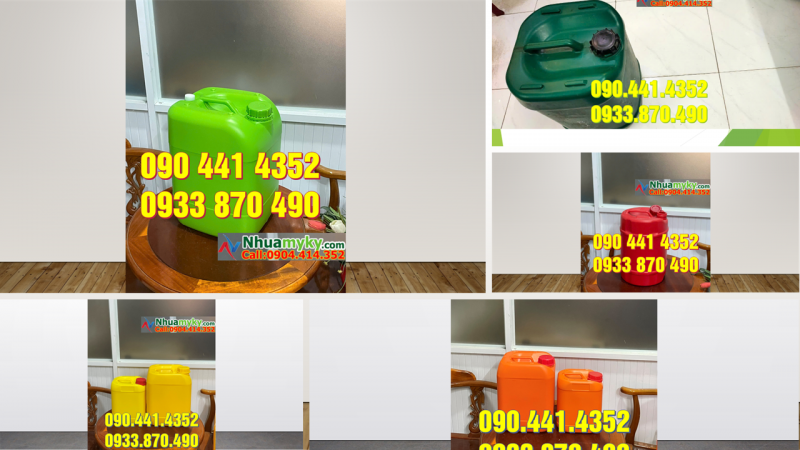 Can nhựa 25 lít đỏ đựng hóa chất nguy hại, thùng nhựa 20 lít đựng axit 