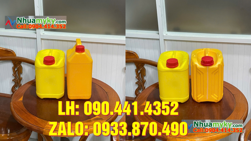 Vỏ can nhựa 500ml đựng dung dịch làm sạch, can 2 lít đựng gel 