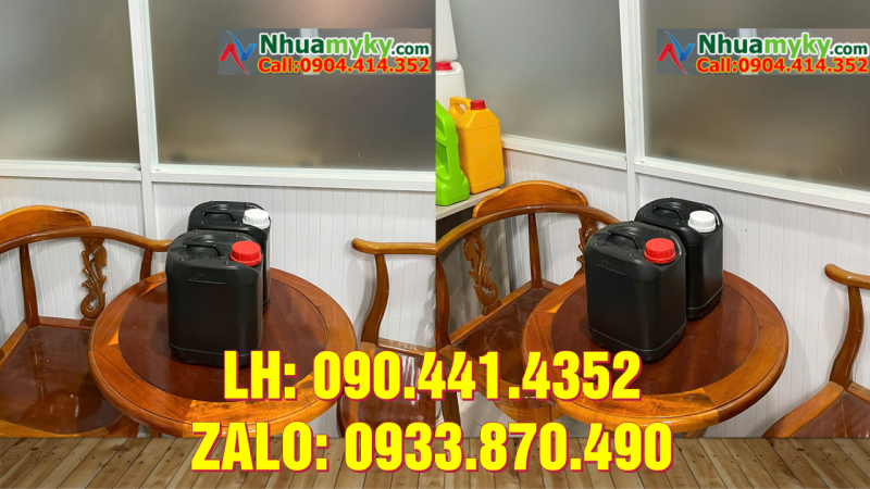 Vỏ can nhựa 500ml đựng dung dịch làm sạch, can 2 lít đựng gel 