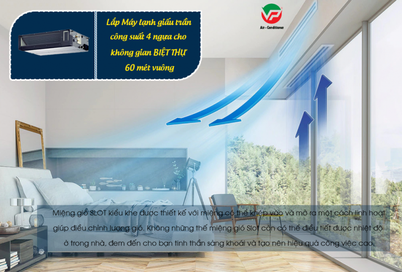 Giải pháp lạnh hiệu quả cho không gian lớn với Điều hòa giấu trần 4HP