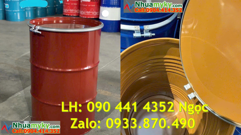 Thùng phuy sắt nắp kín, thùng phuy sắt nắp hở sẵn số lượng lớn Q12