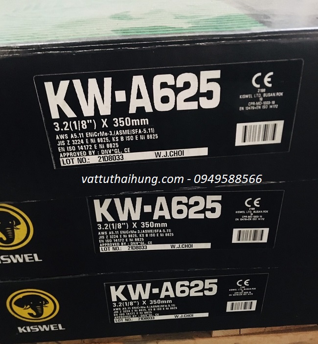 Que hàn điện inconel KW-A625 ENiCrMo-3 Kiswel