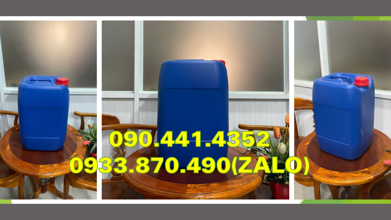 Tìm can nhựa 25 lít đựng hóa chất y tế màu lá, vàng, đen, trắng tại TPHCM 