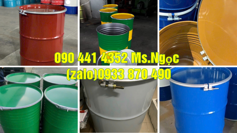 Thùng phuy sắt giá thấp, thùng phuy sắt đựng hóa chất xây dựng 