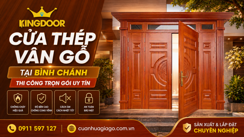 Cửa Thép Vân Gỗ Tại Bình Chánh | Thi Công Trọn Gói Uy Tín