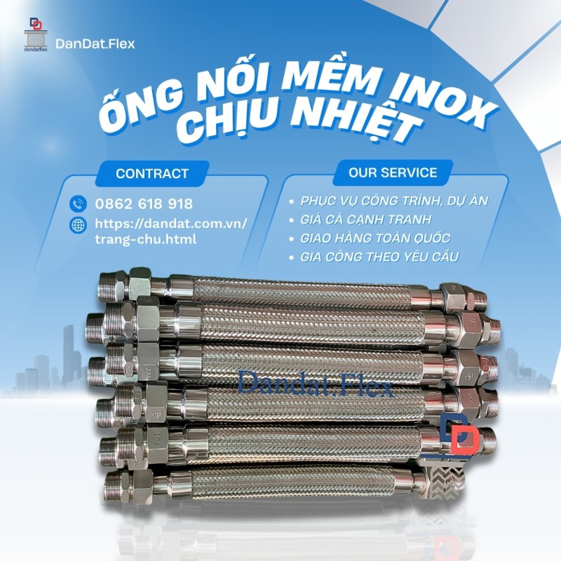 Ống Nối Mềm Inox Chịu Nhiệt – Giải Pháp Kết Nối An Toàn Cho Hệ Thống Công Nghiệp