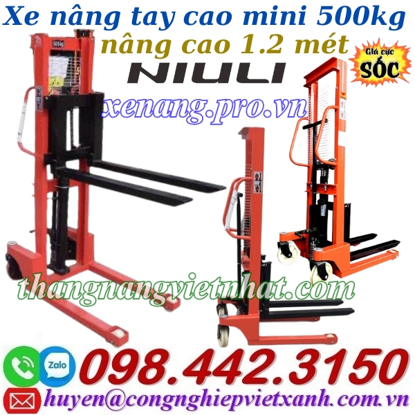 Xe nâng tay cao 500kg nâng cao 1.2 mét