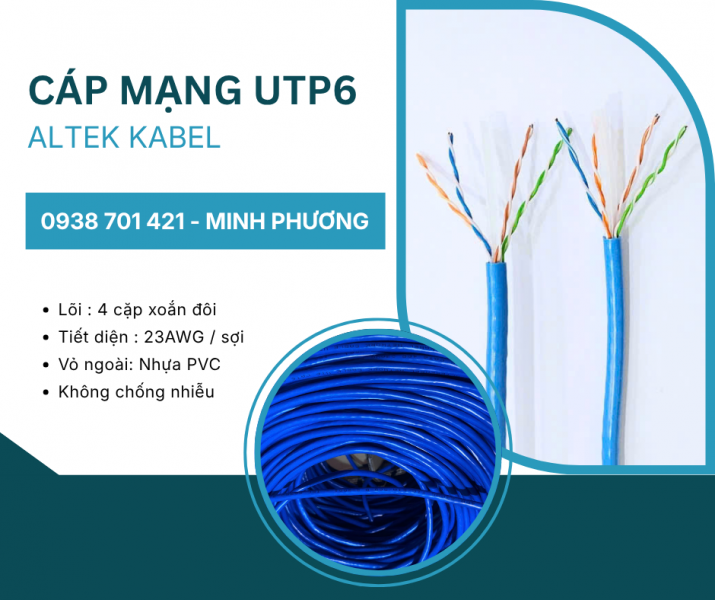 Cáp mạng UTP Cat6 – Giải pháp kết nối mạng tốc độ cao Quảng Ngãi, Bình Định, Huế