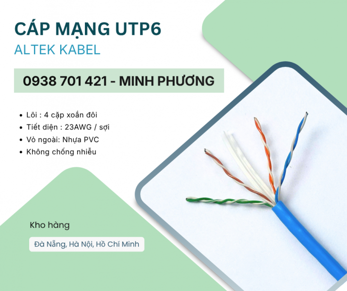 Cáp mạng UTP Cat6 – Giải pháp kết nối mạng tốc độ cao Quảng Ngãi, Bình Định, Huế