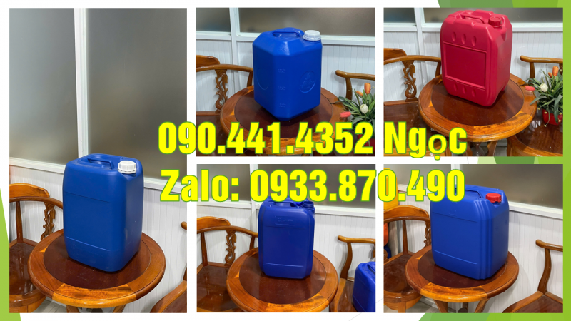Can nhựa 10 lít đựng dung môi, can nhựa 20 lít đựng nước giặt, xả vải 
