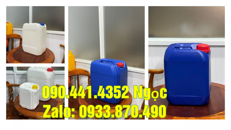 Can nhựa 10 lít đựng dung môi, can nhựa 20 lít đựng nước giặt, xả vải 