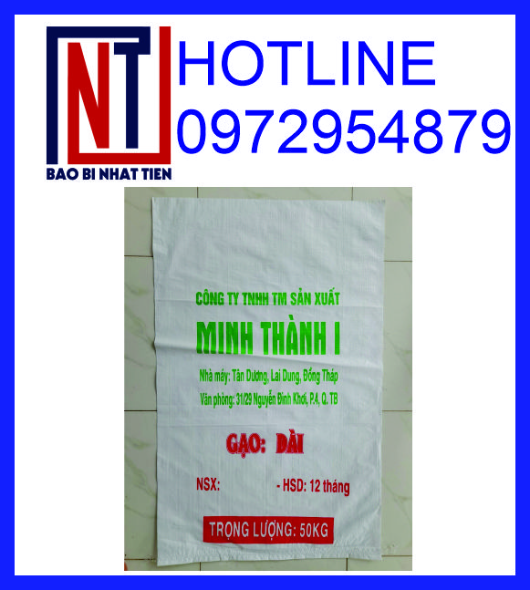 Bao PP dệt đựng gạo 50kg in ấn giá rẻ, sản phẩm chất lượng tốt