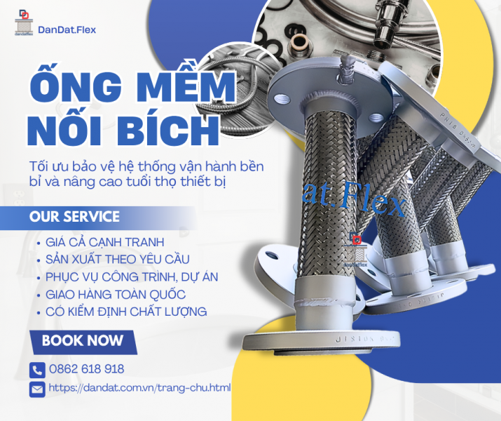 Ống Mềm Dẫn Hơi Chịu Nhiệt Và Ống Chống Rung Máy Nén Khí