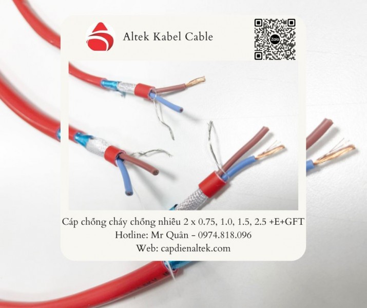 Altek Kabel: Cáp chống cháy, chống nhiễu 2 lõi