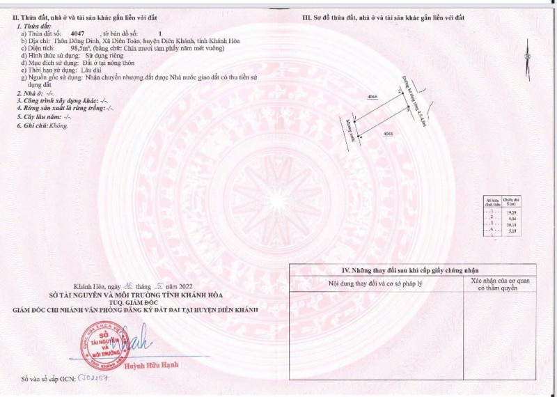 ĐẤT DÂN CẮT tại xã Diên Toàn , Cách Chợ Đông Dinh và Trường Tiểu Học Diên Toàn chỉ 150m.