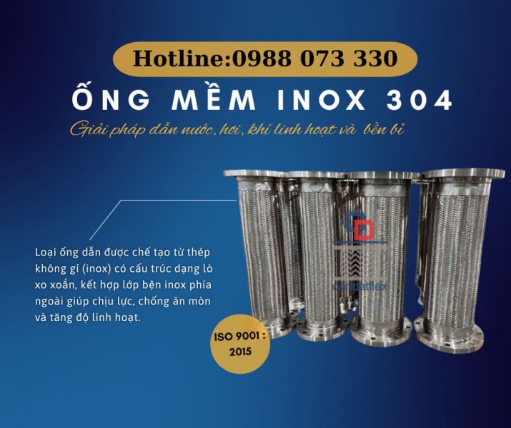 Ống Mềm Inox Chịu Nhiệt | Ống Nối Mềm Kim Loại - Chịu Áp Cao, Chống Rung