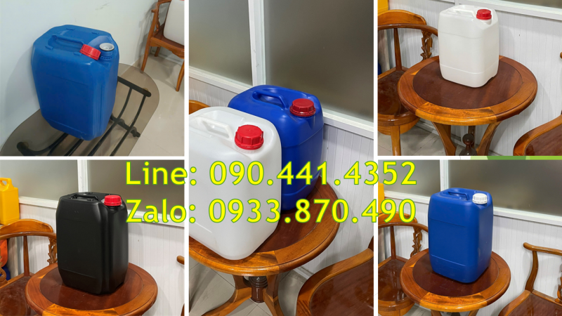 Thùng nhựa 25 lít đựng thực phẩm loãng, can nhựa 20 lít đựng dầu gội organic 