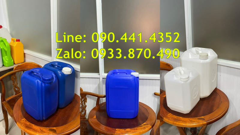Thùng nhựa 25 lít đựng thực phẩm loãng, can nhựa 20 lít đựng dầu gội organic 