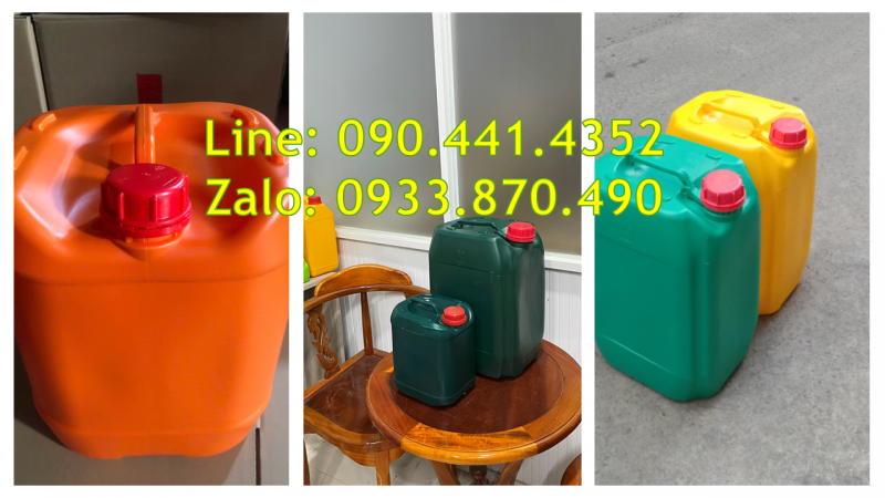 Thùng nhựa 25 lít đựng thực phẩm loãng, can nhựa 20 lít đựng dầu gội organic 