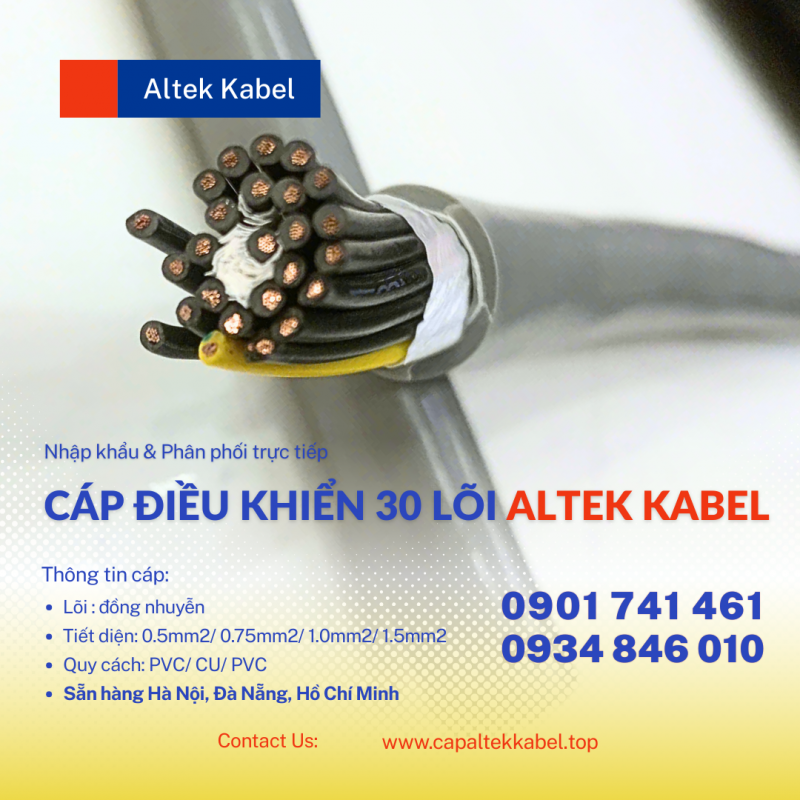 Phân phối cáp điều khiển Altek Kabel 30x0.5/ 30x0.75/ 30x1/ 30x1.5 tại Hà Nội