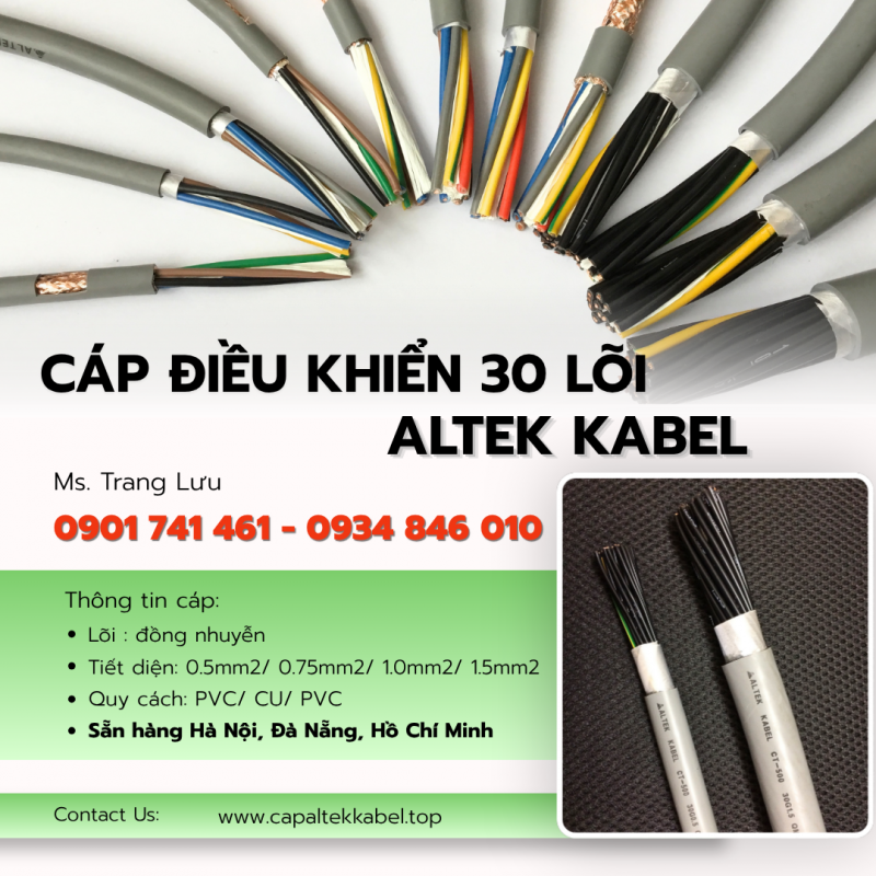 Phân phối cáp điều khiển Altek Kabel 30x0.5/ 30x0.75/ 30x1/ 30x1.5 tại Hà Nội