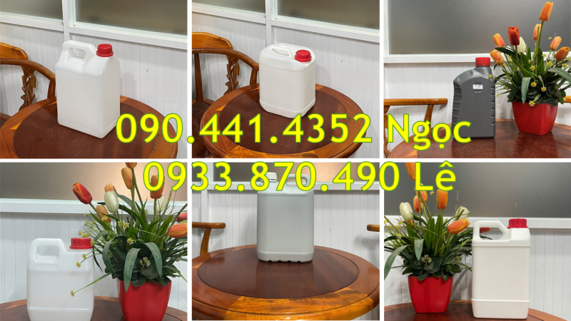 Bảng giá can nhựa 5 lít vuông đựng hóa chất cực dày – 090 414 4352 Ngọc 