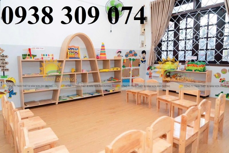 Kệ gỗ mầm non, kệ gỗ mầm non montessori