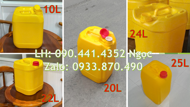 Gía can nhựa 25 lít, can 20 lít đựng thuốc tẩy, can nhựa 10 lít xanh đựng chất tẩy rửa 