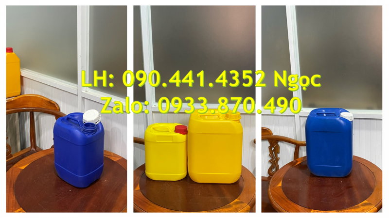 Gía can nhựa 25 lít, can 20 lít đựng thuốc tẩy, can nhựa 10 lít xanh đựng chất tẩy rửa 