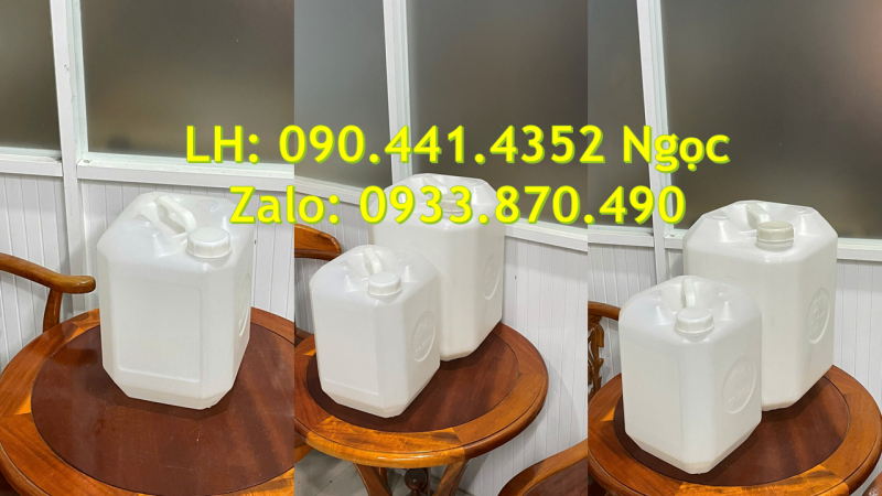 Gía can nhựa 25 lít, can 20 lít đựng thuốc tẩy, can nhựa 10 lít xanh đựng chất tẩy rửa 
