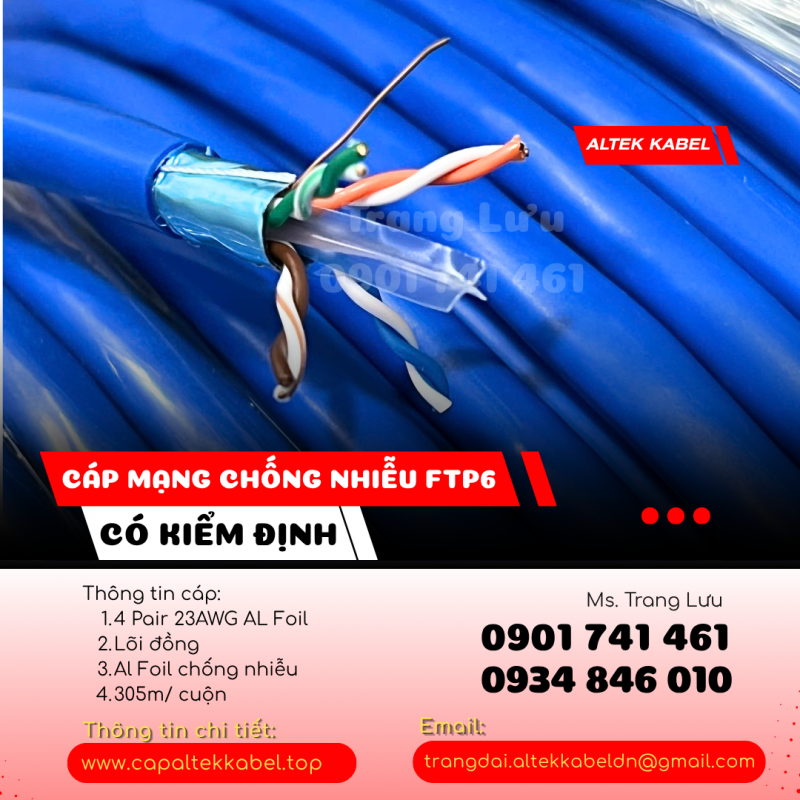 Cáp mạng chống nhiễu FTP6 Altek Kabel chính hãng tại Hà Nội, Đà Nẵng, Sài Gòn