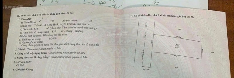 ĐẤT ĐẸP - GIÁ TỐT  – CHÍNH CHỦ  CẦN BÁN LÔ ĐẤT GẦN UBND Tại XÃ KÔNG HTOK, H. CHƯ SÊ, GIA LAI