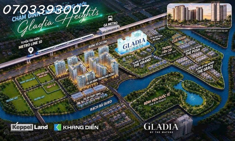 Gladia Heights - bán căn 1PN - 2PN - 3PN - 4PN - giá chỉ 83 triệu/m2 - CĐT Singapore Keppel - Khang