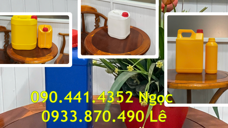 Xưởng sx can nhựa 0.5 lít đựng màu nước, can nhựa 1 lít đựng hóa chất ngành da – tóc – móng 