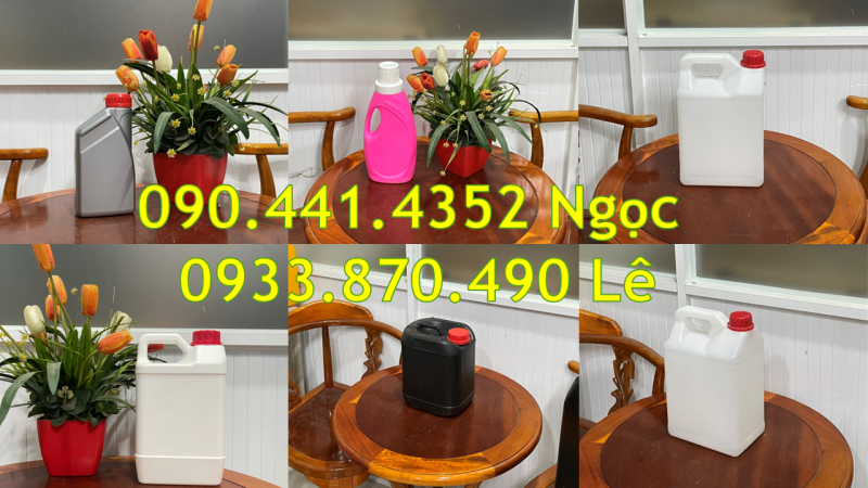 Xưởng sx can nhựa 0.5 lít đựng màu nước, can nhựa 1 lít đựng hóa chất ngành da – tóc – móng 