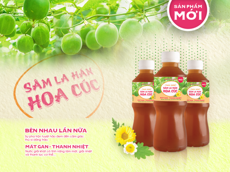 Nước Sâm La Hán Hoa Cúc Thái Sơn - Hương vị thanh nhẹ từ la hán quả và hoa cúc
