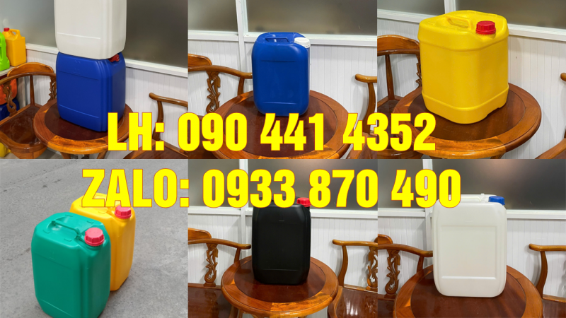 Can nhựa 24 lít đựng chất phụ trợ cho sơn, can nhựa 25 lít đựng thành phần tẩy trắng 