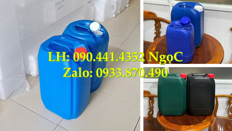 Can nhựa 20 lít vuông trắng, thùng nhựa 25 lít chứa xăng, can nhựa 30 lít đựng chất tẩy vết bẩn 